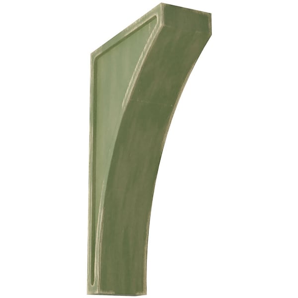 Ekena Millwork 3"W x 8 1/2"D x 14"H Jumbo Lawson Wood Vintage Decor Corbel, Restoration Green CORWD03X08X14LWGR - main